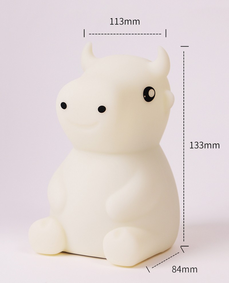 Cute cow silicone night light for kids