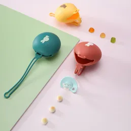 Silicone potable pacifier holder